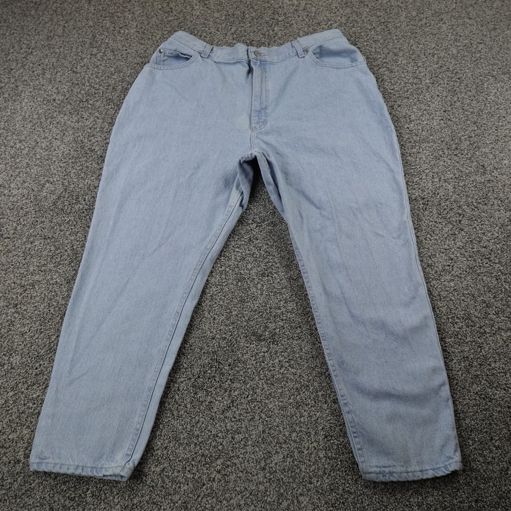 VTG Lee Jeans Womens 24WP Blue Denim Pants High Rise Mom Union Made USA 90s Y2K‎